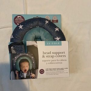 Baby head support & strap covers